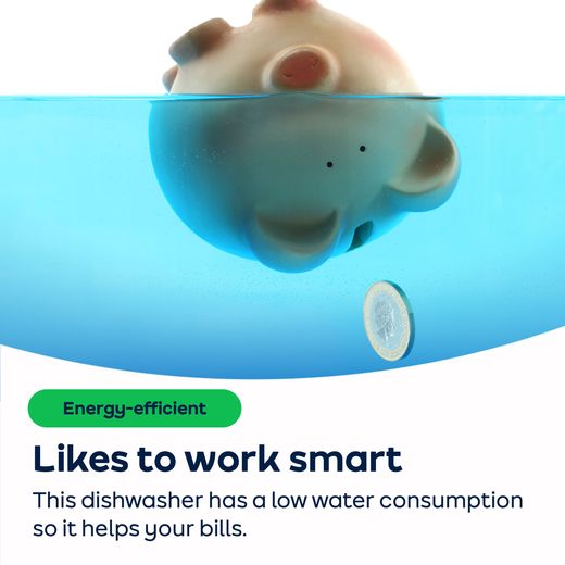 NEFF N50 Fully Integrated Standard Dishwasher - Silver - AO Annotation - Low water consumption